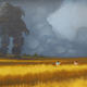 Illustration for article titled An airship emerges from the reddish clouds of dawn